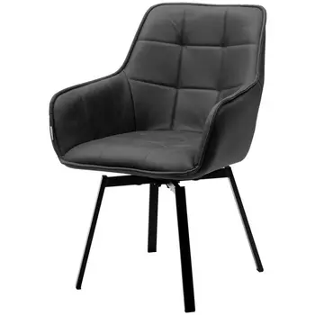 Стул MAVERICK 360 град. поворот. HK007-10 Темно-серый, искусственная замша / черный каркас, М-City M-City (2 шт.)