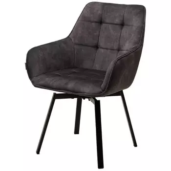 Стул MAVERICK 360 град.поворот. UF912-07B античный тем-серый, велюр без "пальчиковый"/черный ®DISAUR 629M05528 M-City