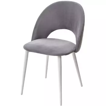 Стул серый #27, велюр / белый каркас M-City Max 461MC04035