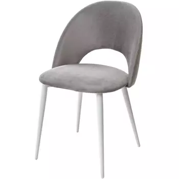 Стул светло-серый #26, велюр / белый каркас M-City Max 461MC04032