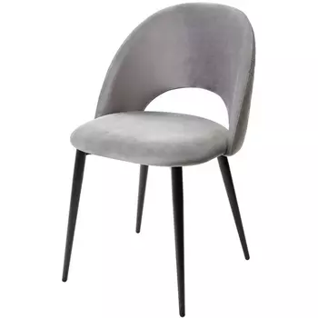 Стул светло-серый #26, велюр / черный каркас M-City Max 461MC04031