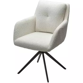 Стул MEADOW 360 град. поворот. Белый XD841-01, букле / черный каркас, ®DISAUR M-City