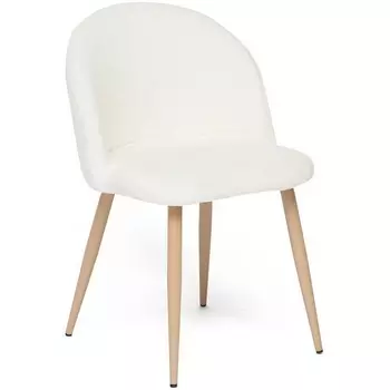 Стул MELODY (mod. 7003) белый плюш/бук (металл,ткань) (Tetchair)