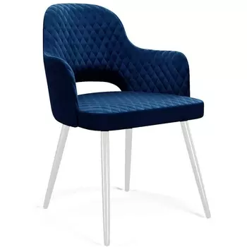 Стул микровелюр К17 синий, ножки белые Dikline 00-00054108