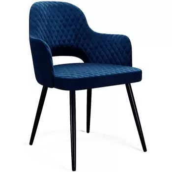 Стул микровелюр К17 синий, ножки черные Dikline 00-00054109