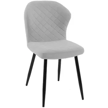 Стул микровелюр V08 светло-серый, ножки черные Dikline 00-00049466