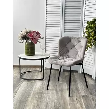 Стул MILAN 505-34 Бежево-серый, без "пальчиковый" / черный каркас М-City M-City (4 шт.)