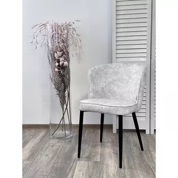 Стул МЭРИ FIESTA Светло-серый , велюр "антипальчиковый"/ черный каркас M-City 472M05585