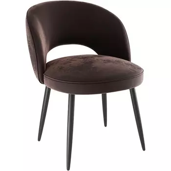 Стул Моли, цвет кофе (велюр)/черный Mebelson (арт.CHS.04.2103)