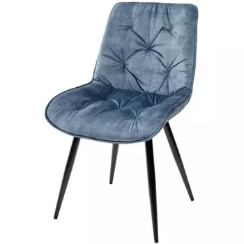 Стул 912-05 голубой, велюр/черный каркас M-City Monaco DC99991205BLK