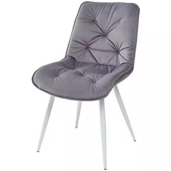 Стул MONACO UF910-05 DARK GREY, велюр/белый каркас (M-City)