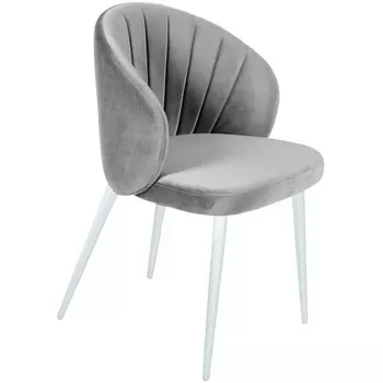 Стул Mont Blanc, бархат серый 02 / белый конус Top Concept арт.22048