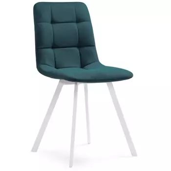 Стул Woodville на металлокаркасе Чилли белый / морская волна 489707