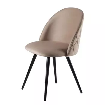 Стул MyFar Джозеф поворотный серо-бежевый велюр MF1008-1