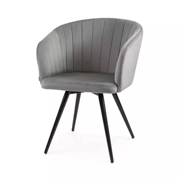 Стул MyFar Фредерик поворотный темно-серый велюр MF1043-1
