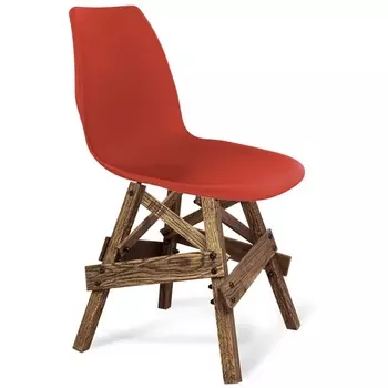 Стул на деревянном каркасе красный ral3020/дуб брашированный коричн Sheffilton SHT-ST29/S71 9611797801