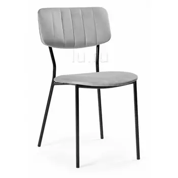 Стул Woodville на металлокаркасе Фиер серый / черный глянец 494368