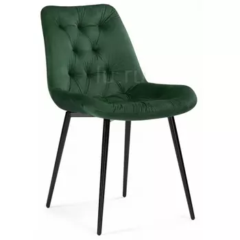 Стул Woodville на металлокаркасе Гояр изумрудный / черный глянец 464206