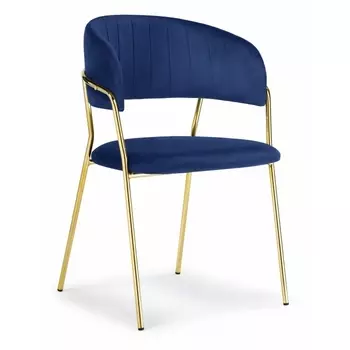 Стул Woodville на металлокаркасе Kamelia dark blue / gold 15320