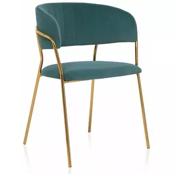 Стул Woodville на металлокаркасе Kamelia green / gold 11778