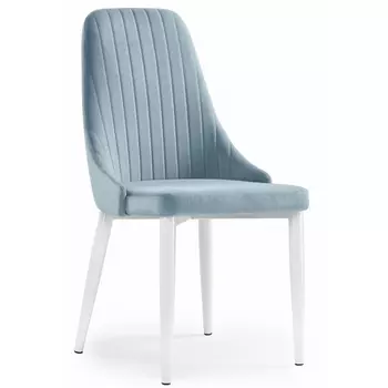 Стул Woodville на металлокаркасе Kora light blue / white 15095