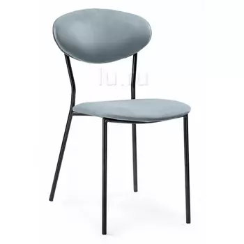 Стул Woodville на металлокаркасе Корсе пыльно-голубой / черный глянец 494365