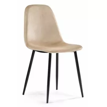 Стул Woodville на металлокаркасе Lilu dark beige / black 15121