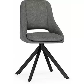 Стул на металлокаркасе Notta Оливер крутящийся темно-серый / черный арт.612890