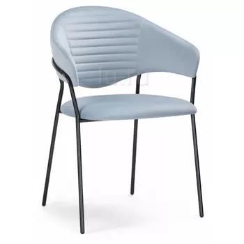 Стул Woodville на металлокаркасе Рансол голубой /черный глянец 483863