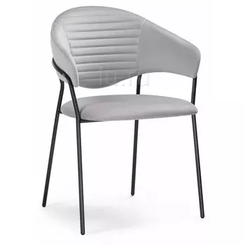 Стул Woodville на металлокаркасе Рансол серебряный / черный глянец 483862