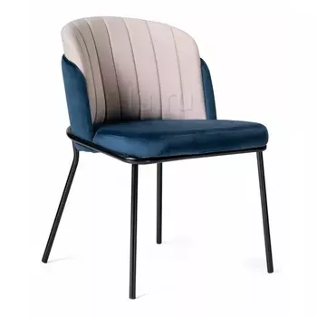 Стул Woodville на металлокаркасе Сиолим морской / кремовый / черный глянец 494470