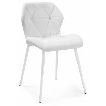Стул Woodville на металлокаркасе Вальд экокожа белый / белый глянец 464191