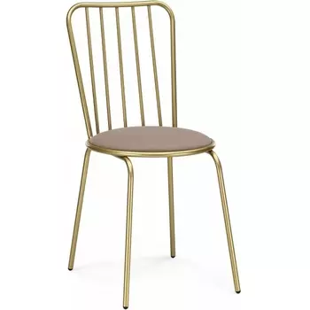 Стул на металлокаркасе Woodville Авалон бежевый велюр / золото