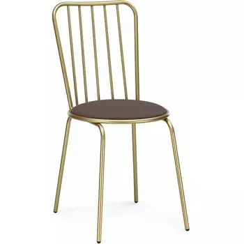 Стул на металлокаркасе Woodville Авалон какао велюр / золото