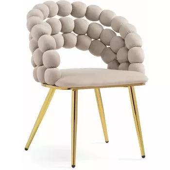 Стул на металлокаркасе Woodville Ball beige / gold