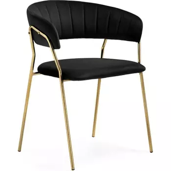 Стул на металлокаркасе Woodville Kamelia 1 black / gold