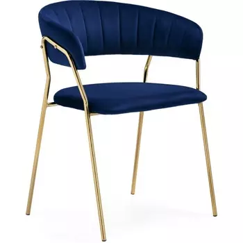 Стул на металлокаркасе Woodville Kamelia 1 dark blue / gold