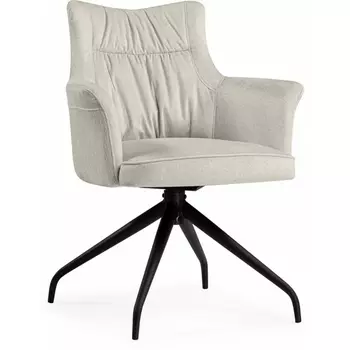 Стул на металлокаркасе Woodville Kaser 360 крутящийся ivory / black арт.15842