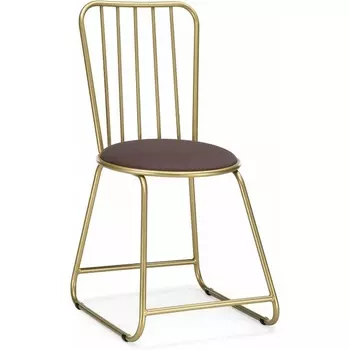 Стул на металлокаркасе Woodville Лирион какао велюр / золото