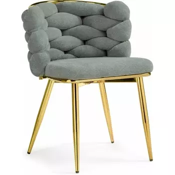 Стул на металлокаркасе Woodville Rendi light gray / gold