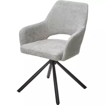 Стул NURI 180 град. поворот. 3018-03 светло-серый, шенилл/ черный каркас, ®DISAUR M-City