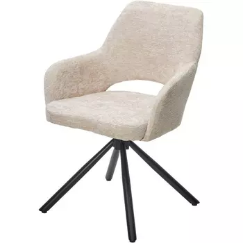 Стул NURI 180 град. поворот. 3018-10 бежевый, шенилл/ черный каркас, ®DISAUR M-City