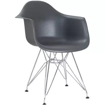 Стул обеденный (ножки хром, цвет сиденья серый) Dobrin 620BPP-LMZL DAW CHROME CHROME, серый, основания хромированная сталь