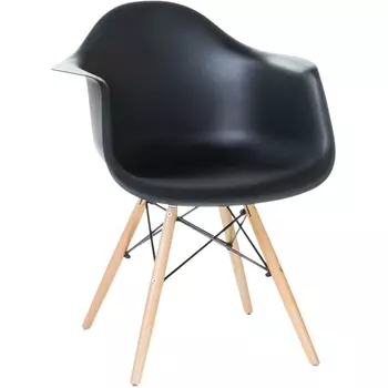 Стул обеденный (ножки светлый бук, цвет сиденья чёрный) Dobrin 620PP-LMZL DAW DAW, черный, основания бук