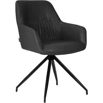 Стул обеденный Dobrin DANIEL (черные ножки, винтажная антрацитовая экокожа (RU-08))