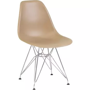 Стул обеденный DSR (ножки хром, цвет (GR-03)) Dobrin 638APP-LMZL DSR, сиденья бежевый (GR-03), основания хромированная сталь