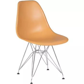 Стул обеденный DSR (ножки хром, цвет персиковый (NX-Y-06)) Dobrin 638APP-LMZL DSR, сиденья (NX-Y-06), основания хромированная сталь