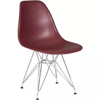 Стул обеденный DSR (ножки хром, цвет сливовый (R-13)) Dobrin 638APP-LMZL DSR, сиденья (R-13), основания хромированная сталь