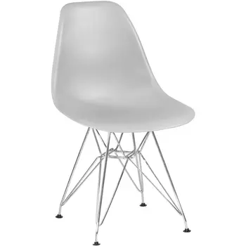 Стул обеденный DSR (ножки хром, цвет светло-серый (GR-01)) Dobrin 638APP-LMZL DSR, сиденья (GR-01), основания хромированная сталь