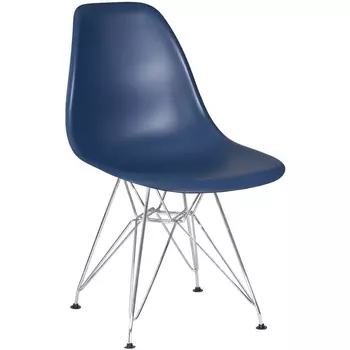 Стул обеденный DSR (ножки хром, цвет тёмно-синий (BE-12)) Dobrin 638APP-LMZL DSR, сиденья (BE-12), основания хромированная сталь